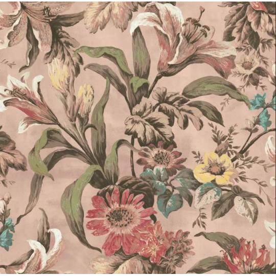 vlies tapeta klasicky romanticky botanicky vintage elegancia velke mierka lilie polne kvety bohate listy rose.jpg